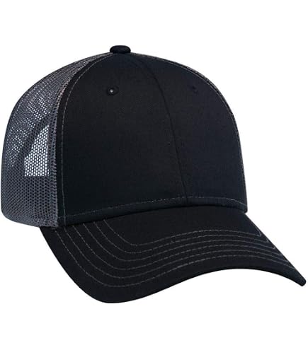 OTTO 6 Panel Low Profile Cotton Twill Cap - Black at Amazon Men's